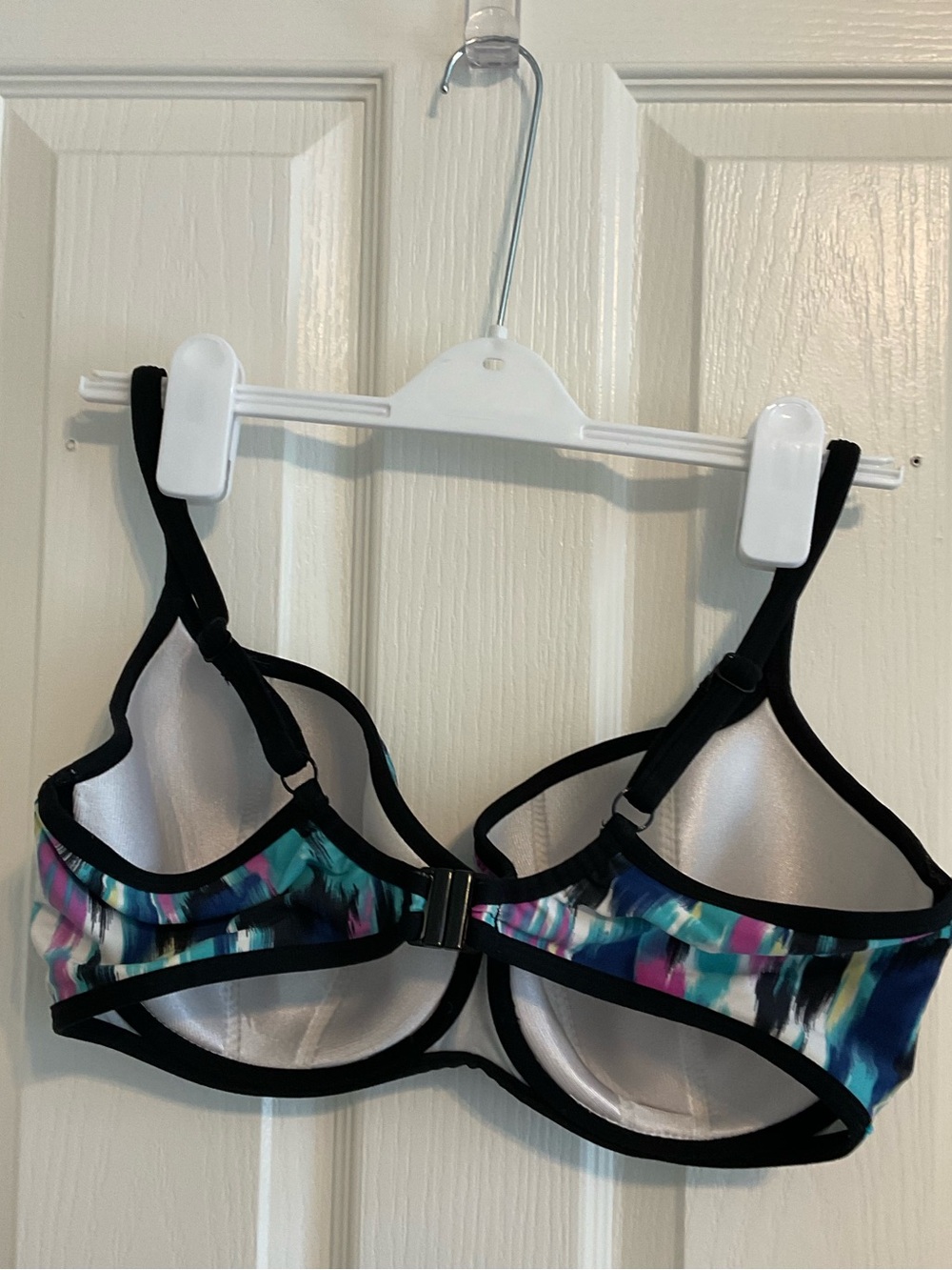 Panache Multicolor Abstract Print Underwire Swim Bra with Black Trim - Picture 2 of 4